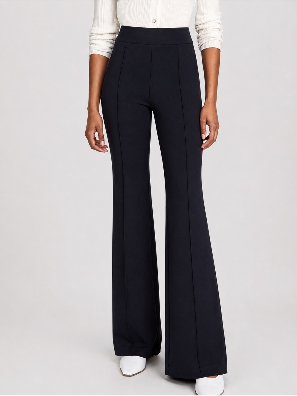 Spanx Super Smooth Perfect Fit Ponte Flare Pant Size Small Petite - Picture 5 of 16